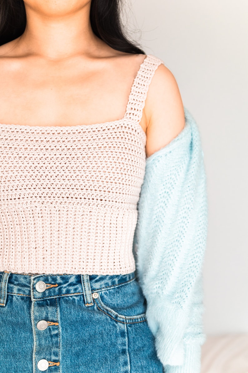 Crochet Square Neck Crop Top // Easy Summer Tank Top // Modern - Etsy