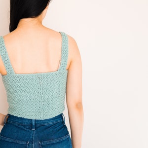 Crochet Easy Crop Top / Convertible Tank Top / Beginner Crochet Summer Top / Sweetheart Crop / DIY Bow Bralette / Mya Crop Top image 10