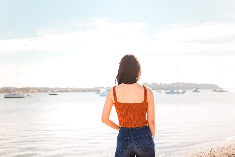 Crochet Ribbed Crop Top Easy Tank Top Simple Singlet Summer Camisole Cropped Crochet pattern pdf instant digital download for the frills image 3