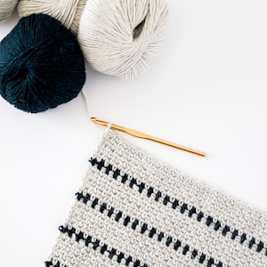 Crochet Cozy Fall sweater // Linen Stitch Jumper // Stripe Sweater Crochet pattern pdf instant digital download for the frills image 4