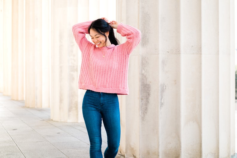 Oversized Ribbed Crochet Sweater // Knit-Look Crochet Pullover // Easy Crochet pattern pdf instant digital download for the frills image 3