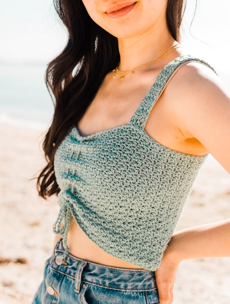 Crochet Easy Crop Top / Convertible Tank Top / Beginner Crochet Summer Top / Sweetheart Crop / DIY Bow Bralette / Mya Crop Top image 6