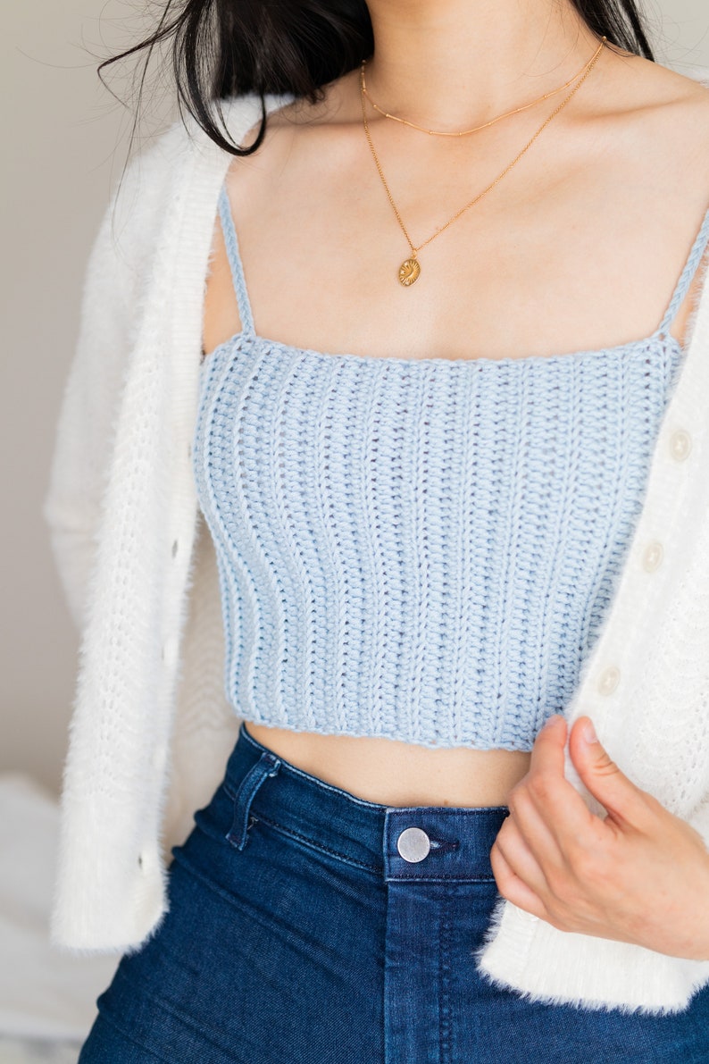 Crochet Crop Top Singlet Beginner Tank Top Cami Camisole Etsy