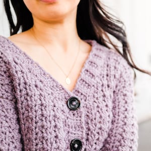 Modèle PDF au crochet / Cardigan à gros boutons / Cardigan épais au crochet gaufré / Modèle de cardigan au crochet pour femme / Modèle de cardigan crépuscule image 8