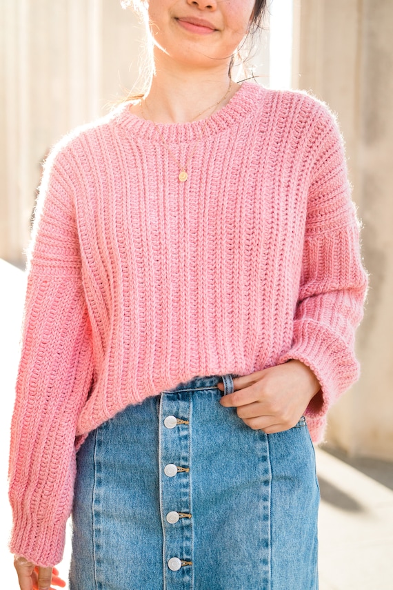 Crochet knit best sale sweater