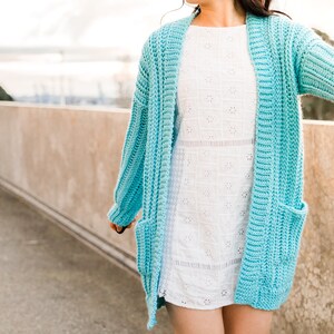 Crochet Oversized Ribbed Cardigan with Pockets // Simple Knit-Look Ribbed Sweater Crochet pattern pdf instant digital download forthefrills image 2