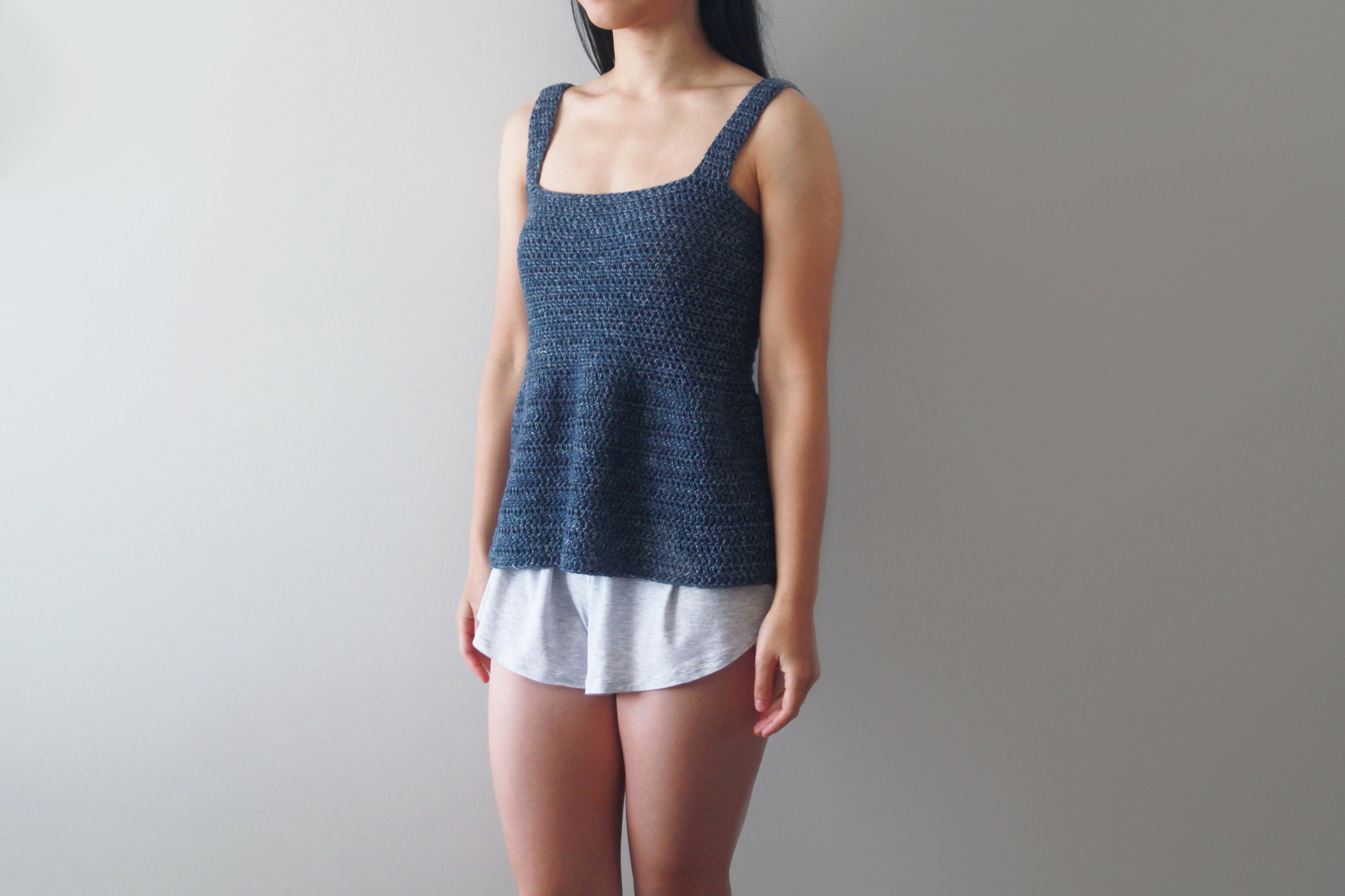 Crochet Peplum Tank Top Pattern - Easy Flared Singlet (PDF Pattern