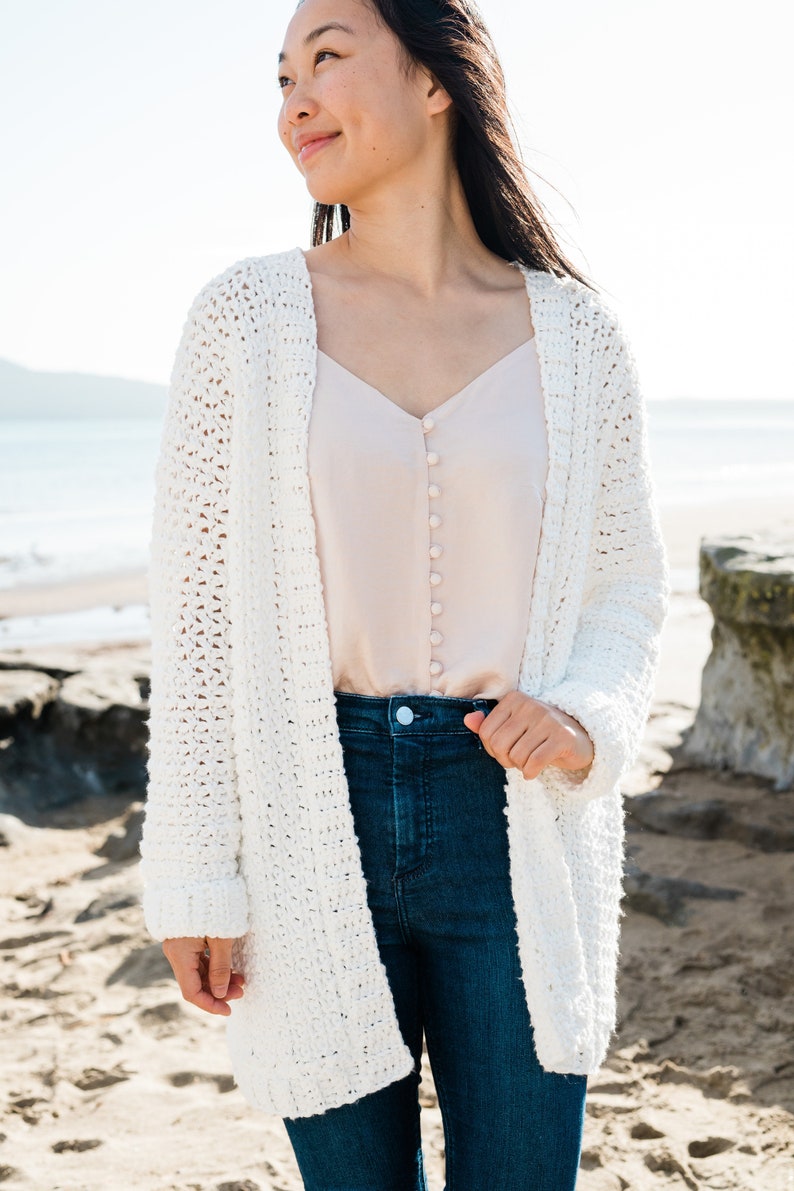 Crochet Oversized Cardigan Pockets Easy Comfy Slouchy Etsy New Zealand