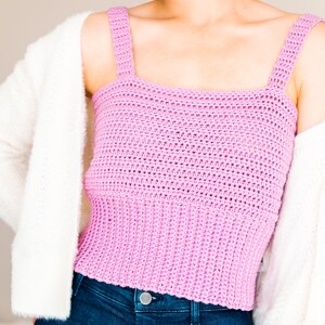 Crochet Square Neck Crop Top // Easy Summer Tank Top // Modern Ribbed Top Crochet pattern pdf instant digital download for the frills image 9