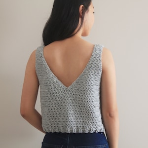 Crochet Tank Top Pattern / Modern V-Neck Tank Top / Easy Summer Top / DIY Crochet Singlet / Beginner Crop Top / Sea Breeze Tank Top PDF image 3