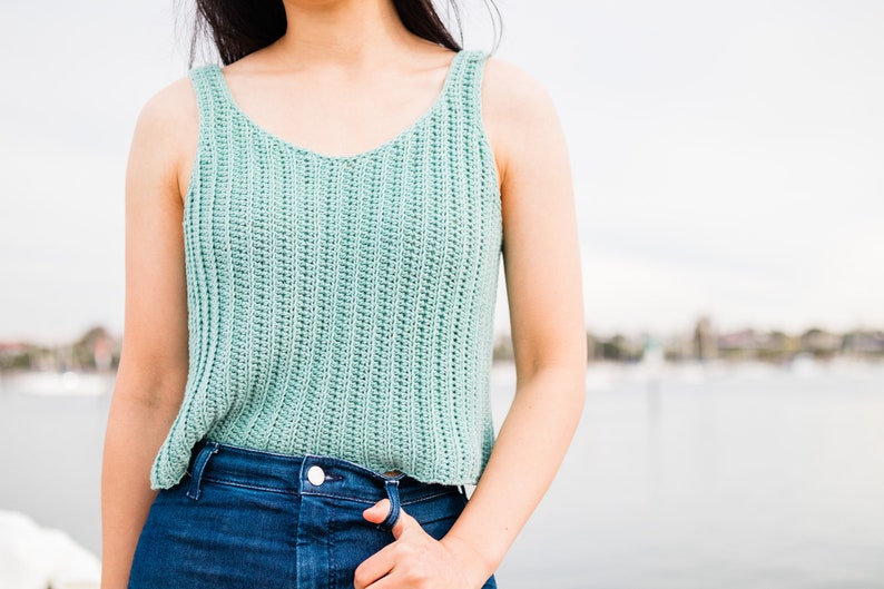 Crochet Tank Top Pattern Summer Crop Top Ribbed Singlet - Etsy