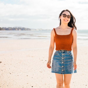 Crochet Ribbed Crop Top Easy Tank Top Simple Singlet Summer Camisole Cropped Crochet pattern pdf instant digital download for the frills image 4