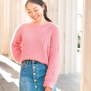 Oversized Ribbed Crochet Sweater // Knit-Look Crochet Pullover // Easy Crochet pattern pdf instant digital download for the frills image 4