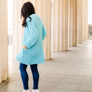 Crochet Oversized Ribbed Cardigan with Pockets // Simple Knit-Look Ribbed Sweater Crochet pattern pdf instant digital download forthefrills image 4