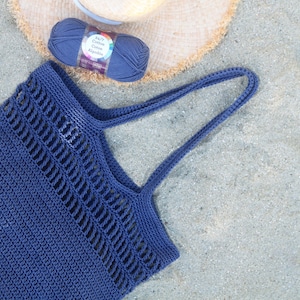 Crochet Easy Tote Market Summer Modern Grocery Bag Crochet pattern pdf instant digital download for the frills image 7