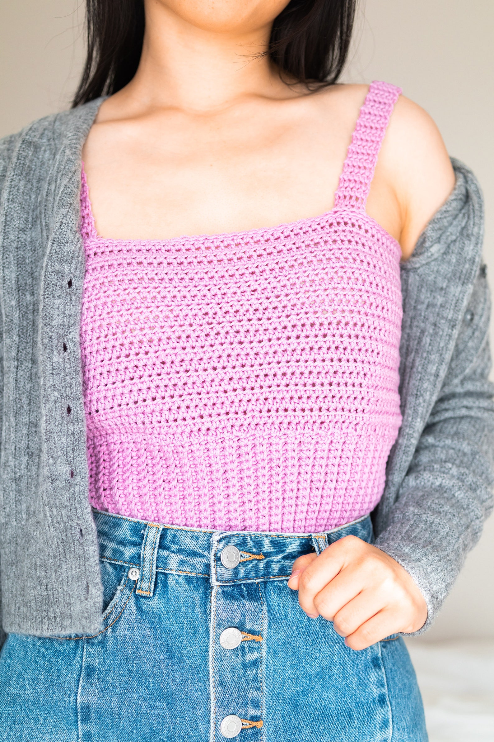 Crochet Square Neck Crop Top // Easy Summer Tank Top // Modern | Etsy