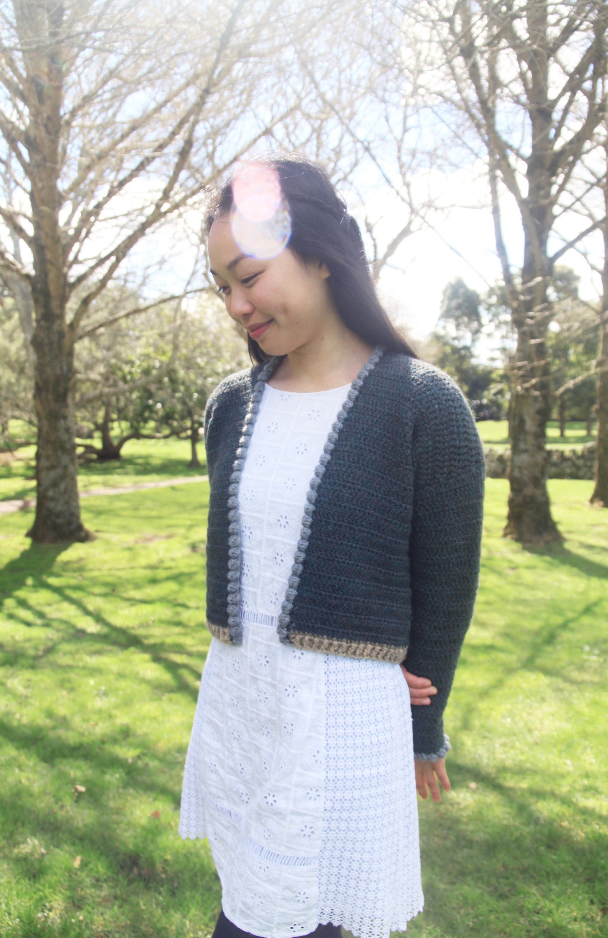 Crochet Crop Cardigan Cropped Sweater 