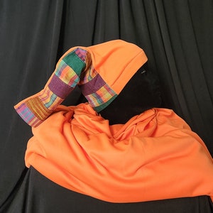 African Print Loc Soc, Orange Loc Sock, Dreadlock Sock, Loc Sock for Braids, Stretchy Loc Sock, Loc Sock, Loc Sock, Unisex Loc Soc