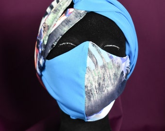 Turban Headband Mask set, Face Mask set, Fabric face mask, Matching face mask, cloth face Mask, washable Face Mask, Mask and Headband set