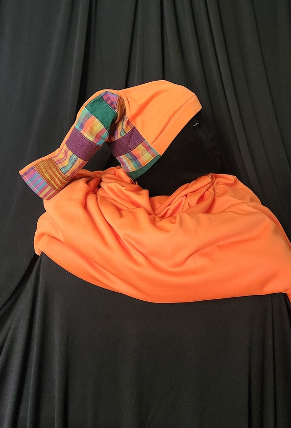 African Print Loc Soc, Orange Loc Sock, Dreadlock Sock, Loc Sock for Braids, Stretchy Loc Sock, Loc Sock, Loc Sock, Unisex Loc Soc