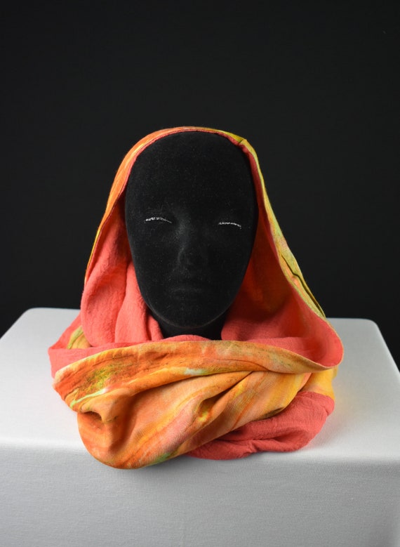 Orange Infinity Scarf, Reversable Infinity Scarf, Neck Scarf, Gift for Her, Gift for Him, Gift for her, Gift For Mom, Orange Scarf,