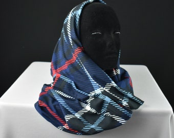 Blue plaid Infinity Scarf, Watch Plaid infinity Scarf, Buffalo Plaid Infinity Scarf, Gift for Her, Gift for Him, Gift for mom, Neck Scarf