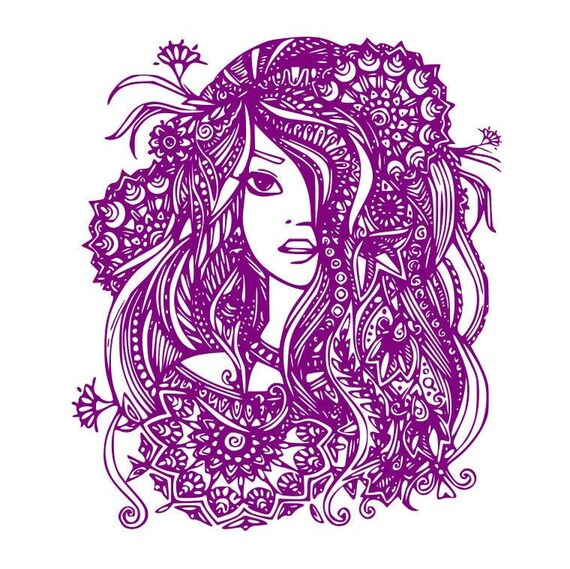 Download Flower Girl Mandala Svg And Png File Etsy PSD Mockup Templates