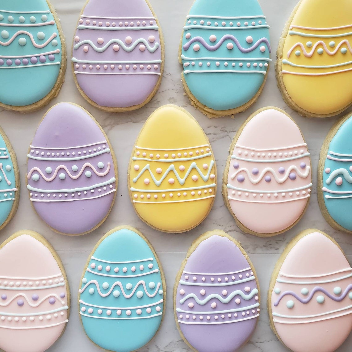 Decorated Easter Egg Cookies Etsy