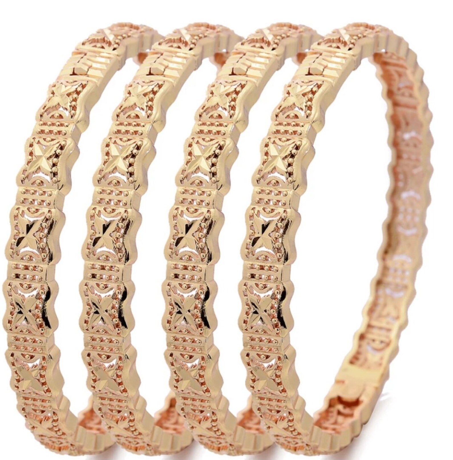 24 Real Gold Plated Dubai Bangle Jewelry Openable Bangles 2 Etsy