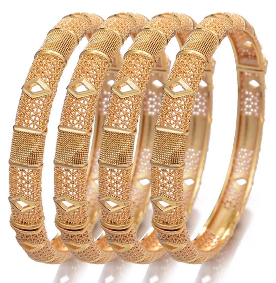 24 real gold plated Dubai bangle jewelry openable bangles 2 Etsy