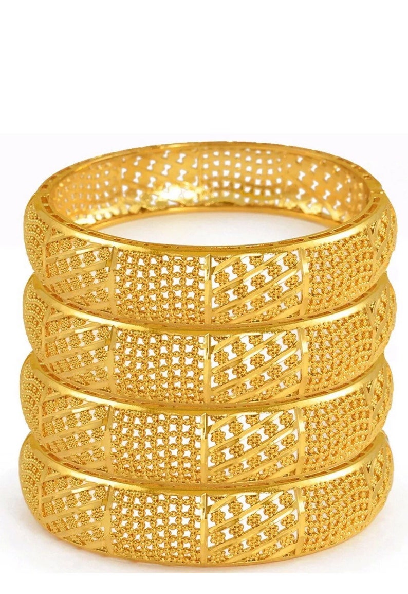 24k real gold plated Dubai bangle jewelry bracelet openable Etsy