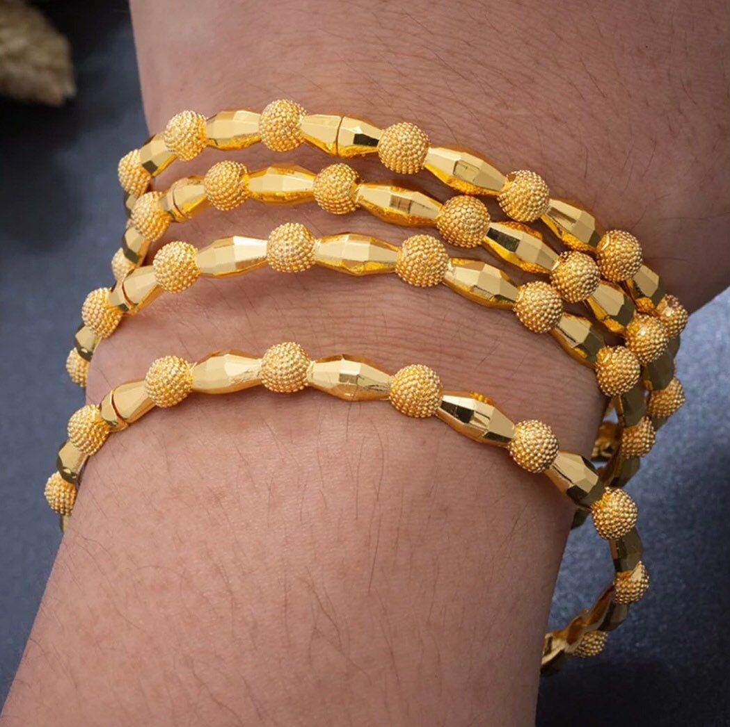 24K gold plated Dubai bangle jewelry bracelet bangle 1 pc Etsy