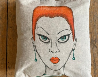 Handmade Personalized Tote Bag: Custom Illustration Shopping Bag