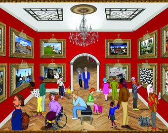 Art Gallery Photomontage Print: City Travel Collage (Digital Art)