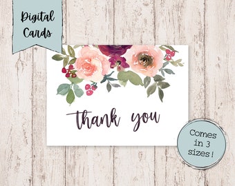 Printable 5x7 Thank You Card Thank You Card Printable Thank You Card ...