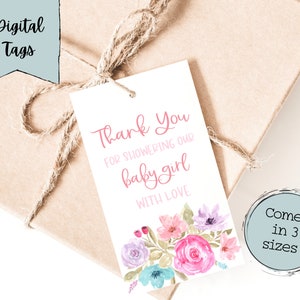 Baby Shower Digital Tags | Printable Girl Baby Shower Tags | Baby Digital Download Gift Tags | Baby Shower Gift Tag | Baby Shower Gift Label