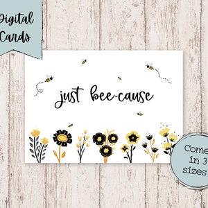 Nur weil Bee Digital Druckbare Karte | Einfach weil druckbare Karte | Just Bee Sache Karte | Gruß Digital Download Karten | Hol mich ab