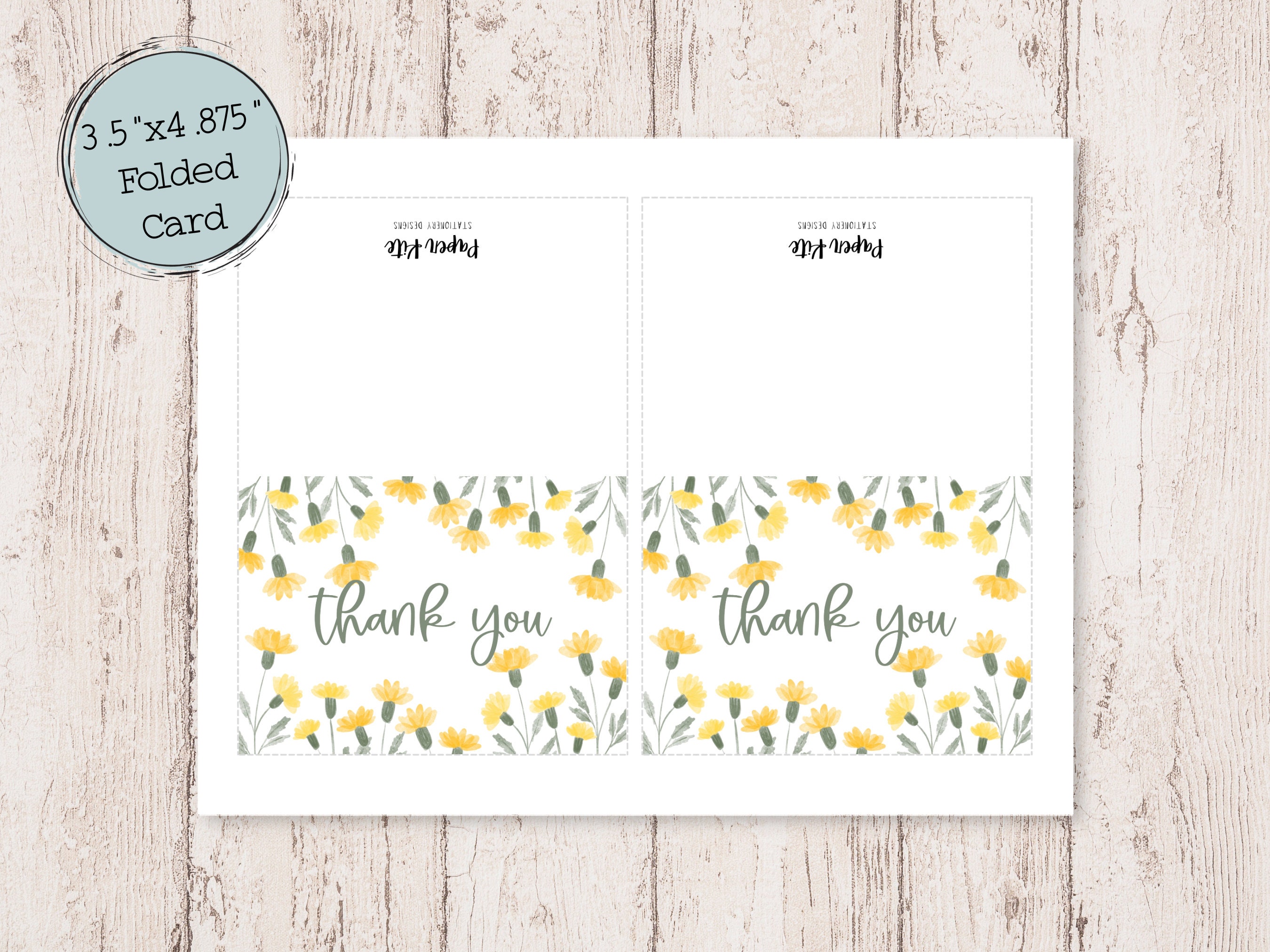 Floral Thank You Digital Printable Card | Printable Card | Digital ...