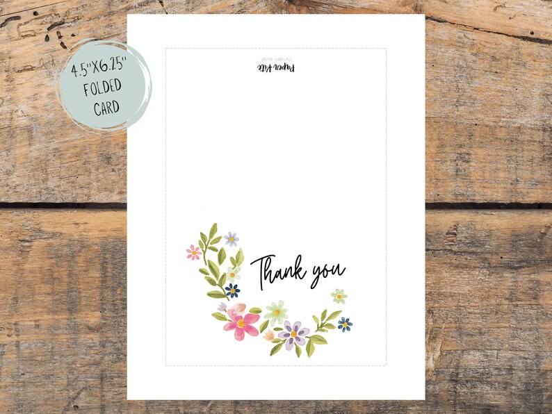 Thank You Digital Printable Card Digital Thank You Card - Etsy