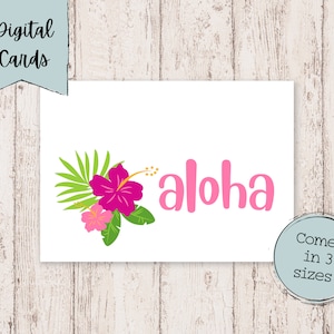 Aloha Gruß Digital Druckbare Karte | Aloha druckbare Karte | Aloha Digitale Karte | Digitale Grußkarten | Hawaiianische Grußkarten