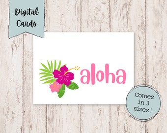 Aloha Greeting Digital Printable Card | Aloha Printable Card | Aloha Digital Card | Digital Greeting Cards | Hawaiian Greeting Cards