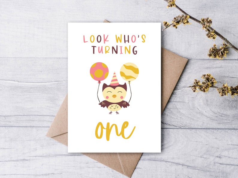 1st Birthday Card Printable First Birthday Card Printable - Etsy