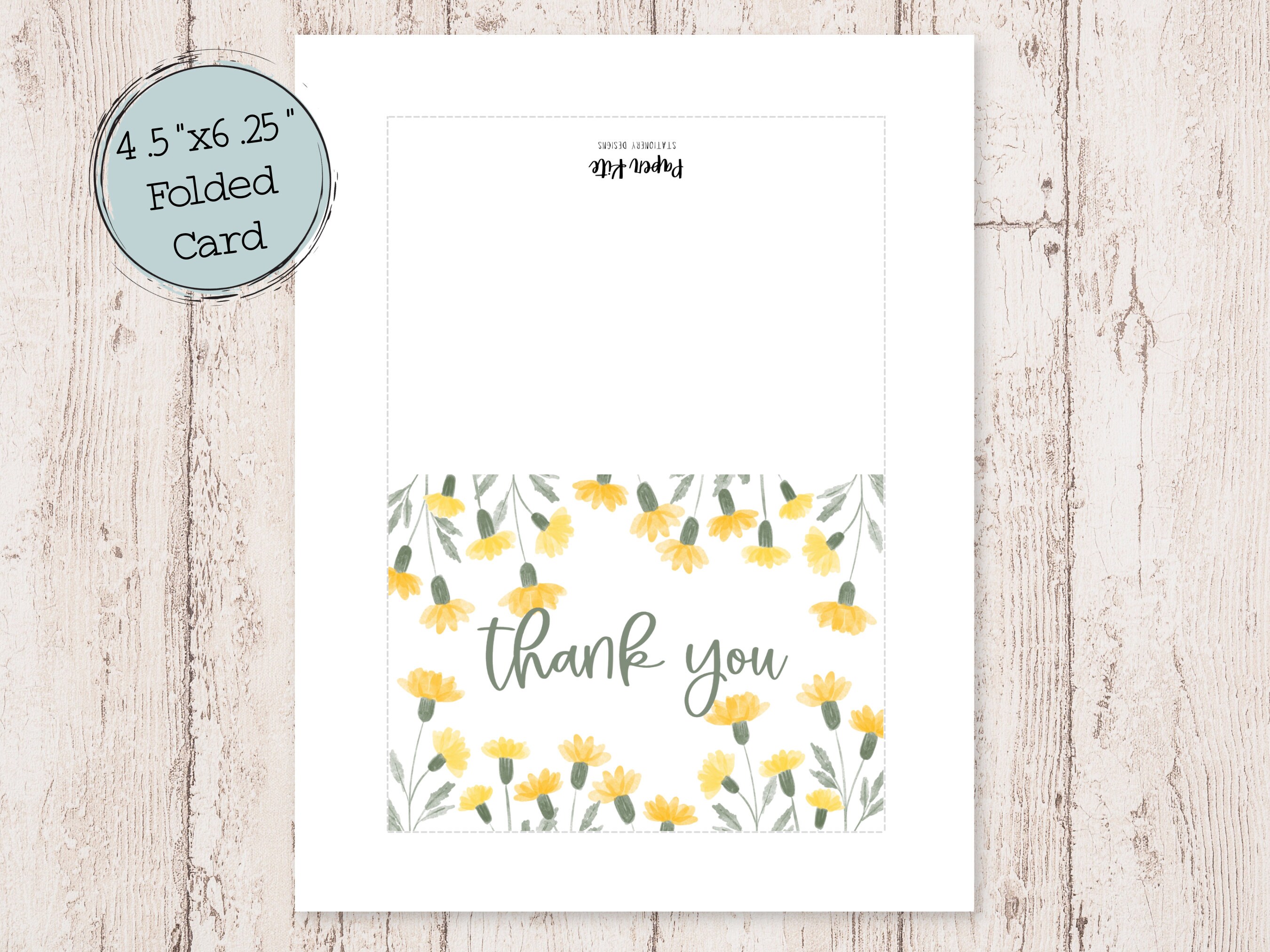 Floral Thank You Digital Printable Card | Printable Card | Digital ...