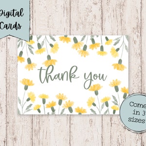 Florale Dankeschön-Digitaldruckkarte | Druckbare Karte | Digitale Downloadkarte | Blumenkarte | Vielen Dank, digitaler Download | Dankbarkeitskarte