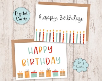 Cartões imprimíveis de aniversário | cartão digital de aniversário | Cartões de aniversário | Cartões digitais de feliz aniversário | Cartões de aniversário | Cartões de aniversário para impressão