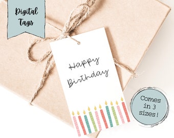 Digital Birthday Tags | Printable Birthday Tags | Birthday Digital Download Gift Tags | Party Gift Tags | Digital Birthday Gift Labels