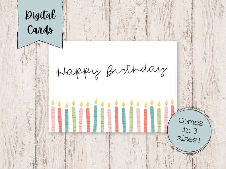 Printable Birthday Card Birthday Card Printable Digital Birthday Cards Printable Happy Birthday Cards Birthday Card Digital image 1