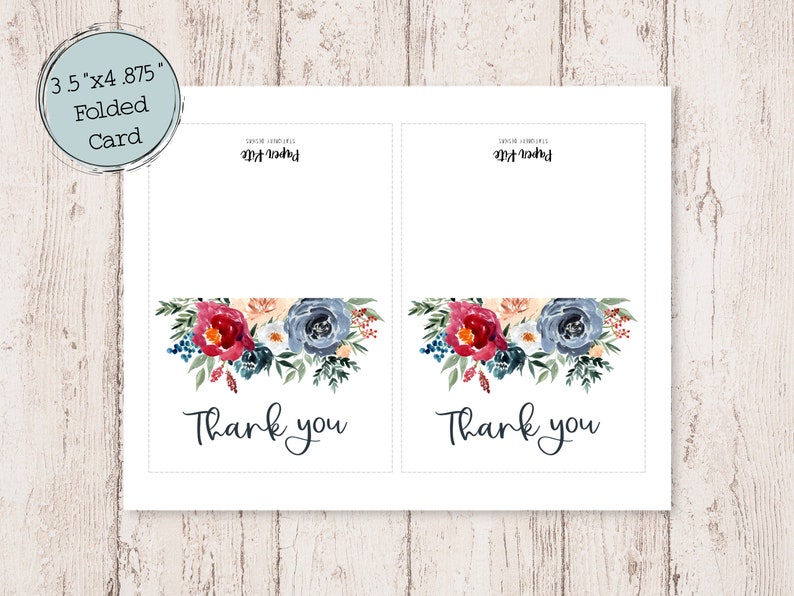 Digital Thank You Cards | Printable Thank You Cards | Floral Thank You ...