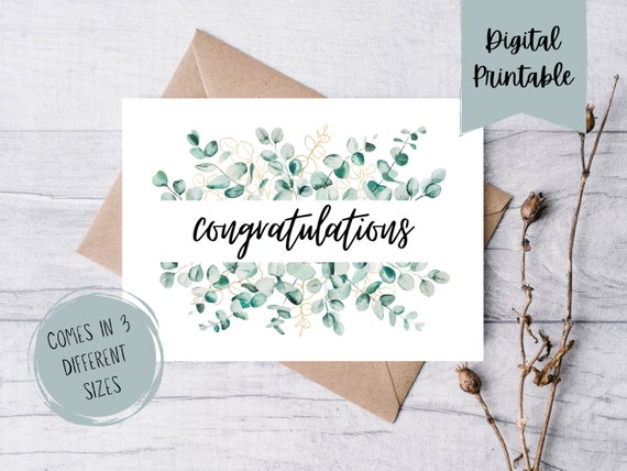 Congratulations Printable Cards Wedding Congratulations - Etsy
