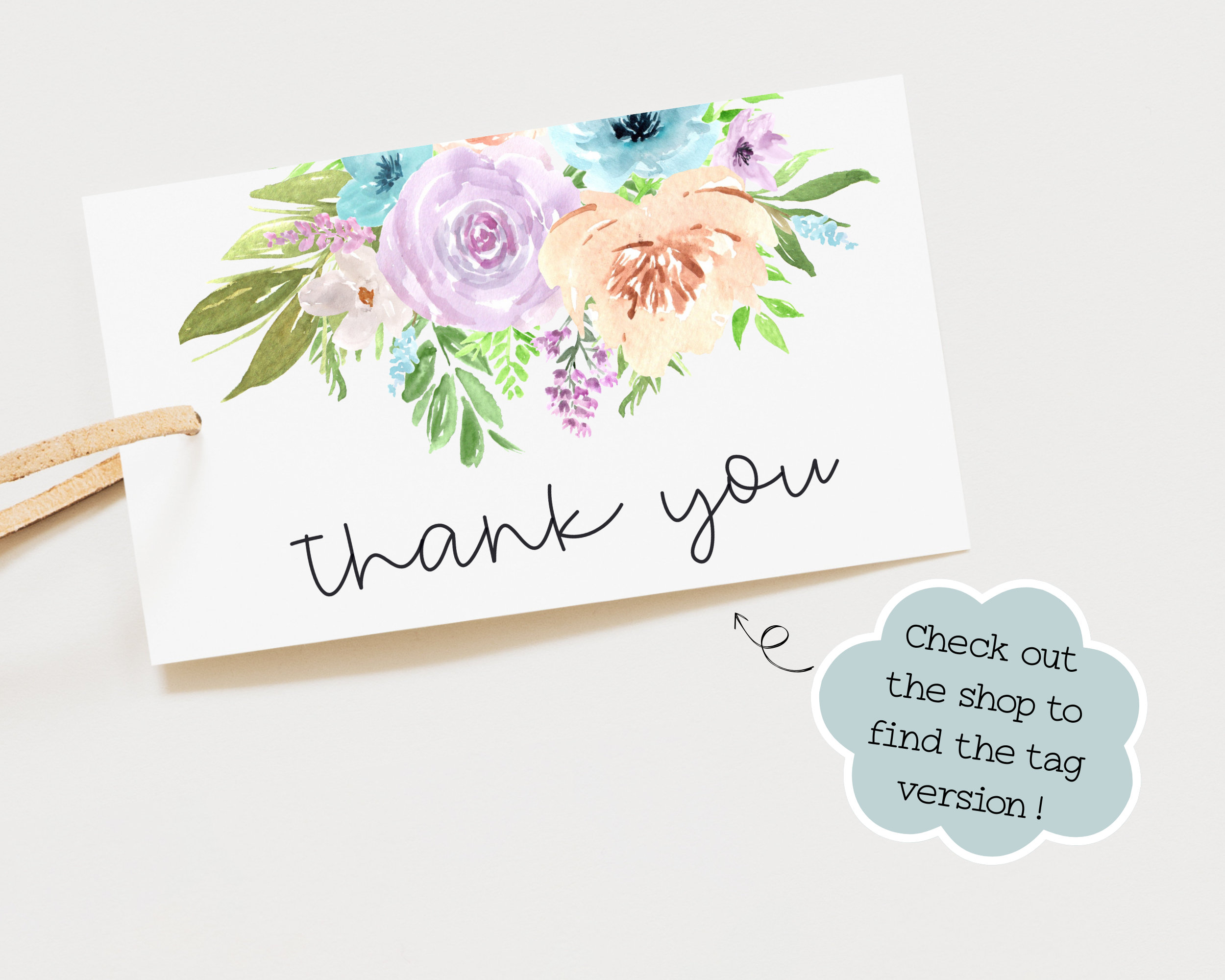 Digital Thank You Cards Printable Thank You Cards Floral Thank You ...